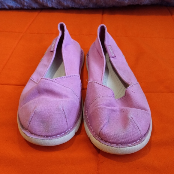 CROCS Cabo Slip On Casual Shoes Pink Canvas (15838) Youth J 1 - Picture 1 of 6